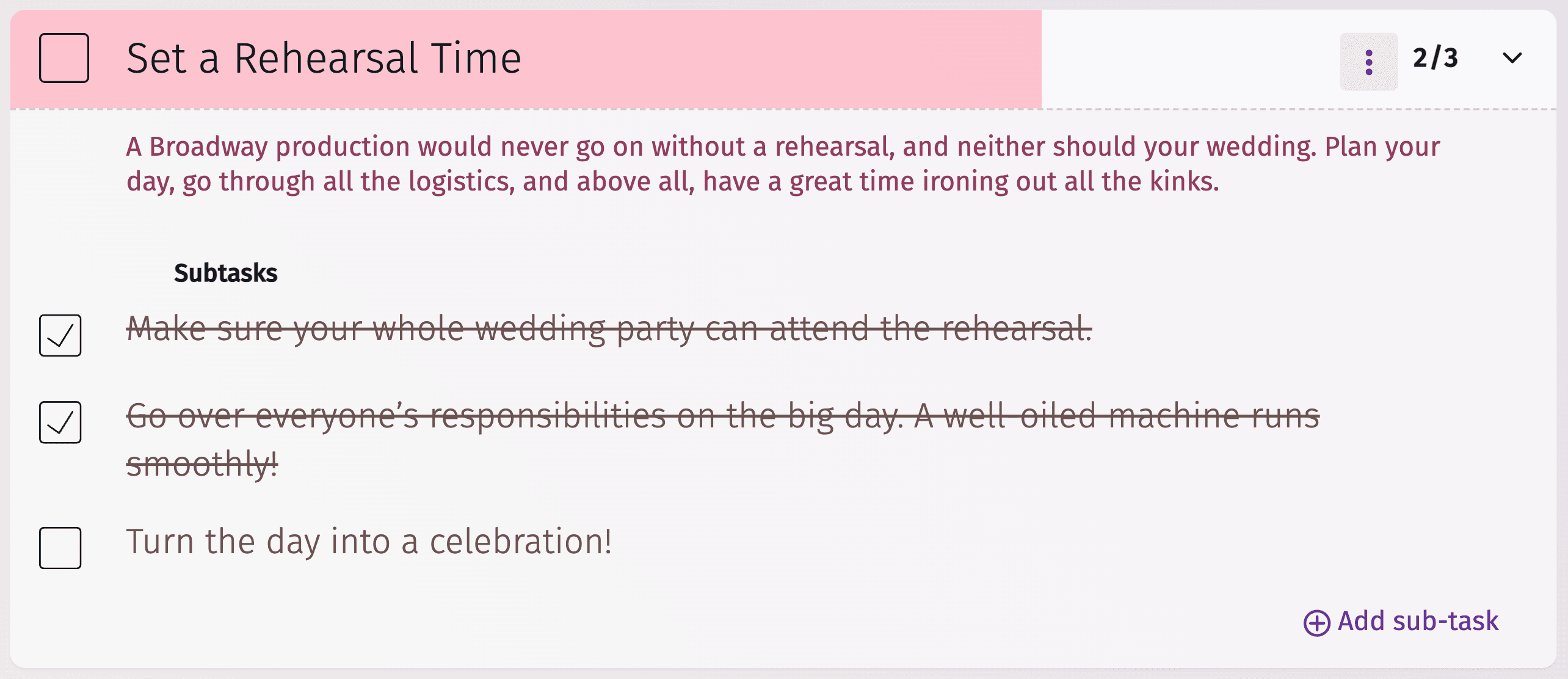 Illustration of pintable wedding checklist