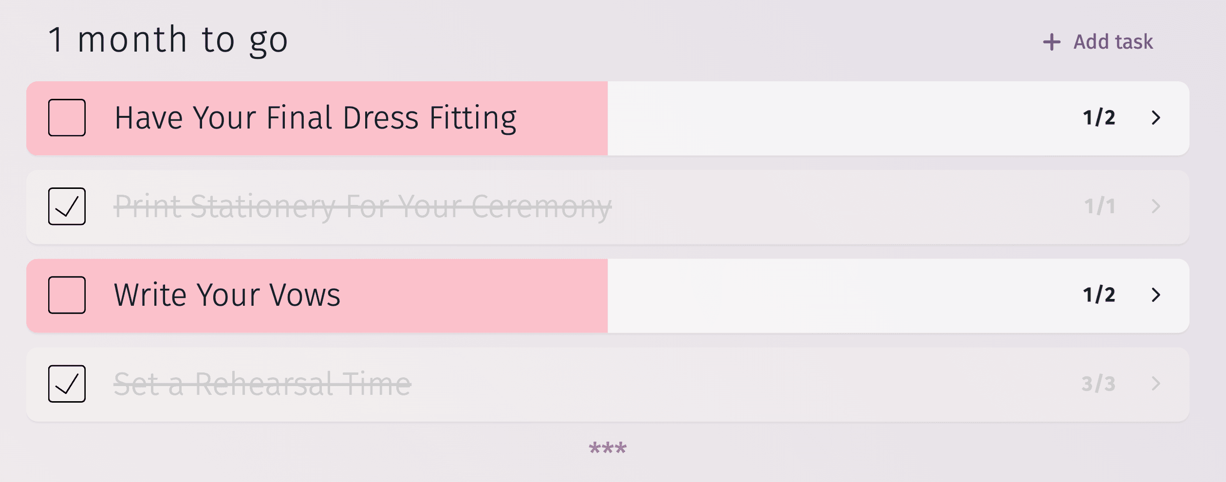 Color-coded 6-month timeline for organizing a wedding, with clear checkpoints.