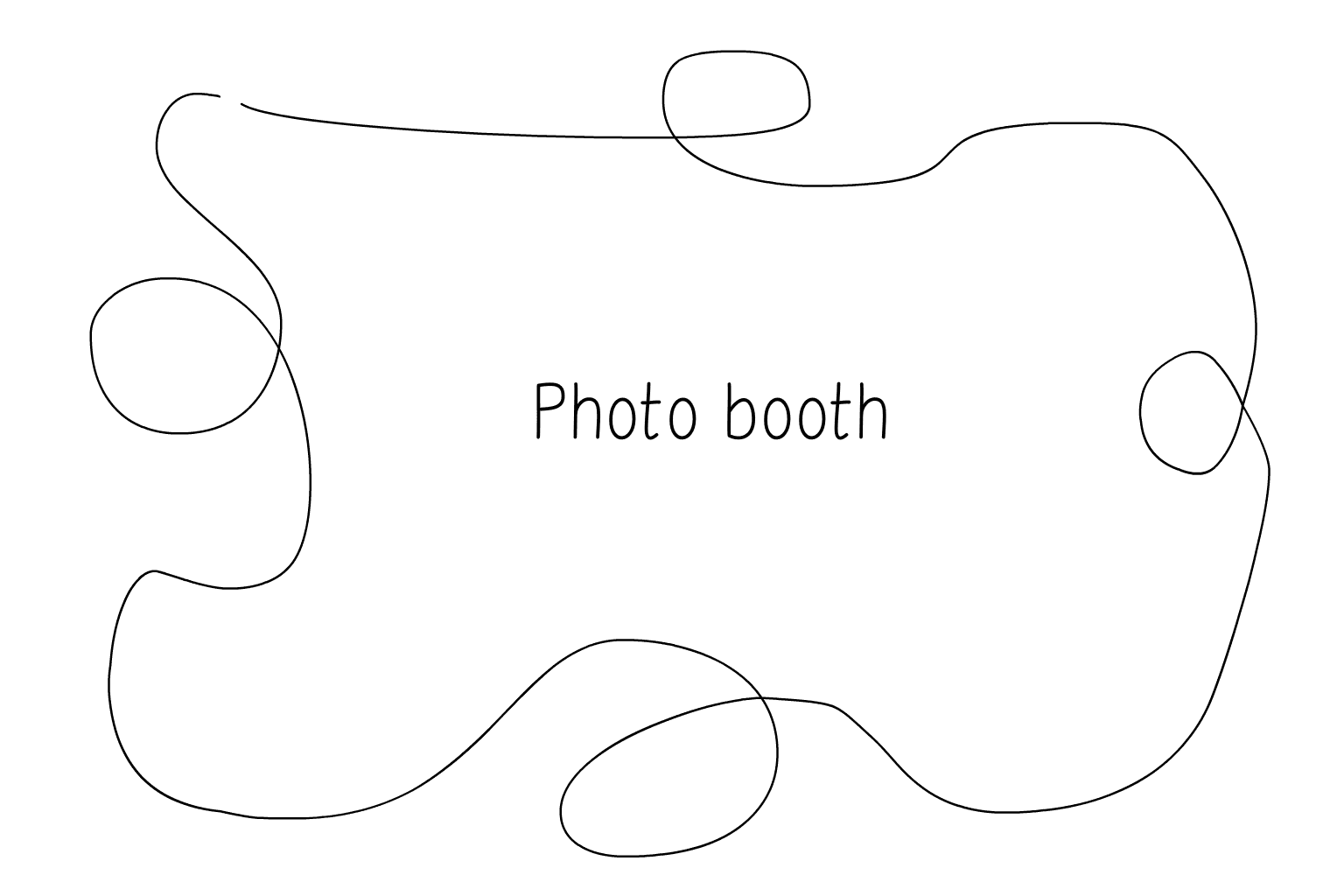 Watercolor illustration of wedding Photo Booth with photo camera