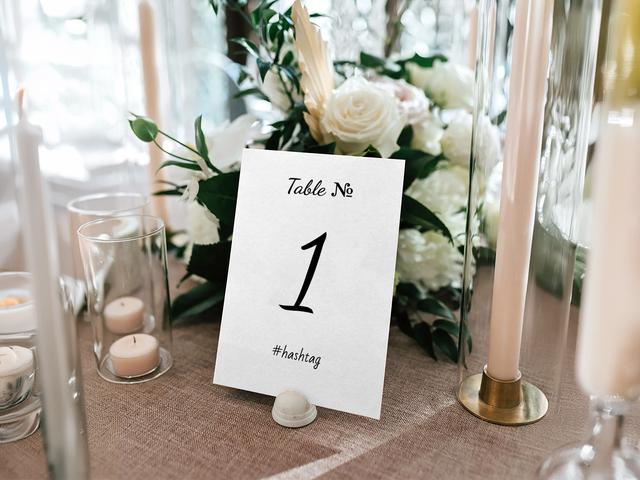 Realce la decoración de su mesa con este elegante expositor de números de mesa, rodeado de exuberantes flores y velas brillantes. Perfecto para bodas o eventos de lujo, este elegante montaje ayuda a los invitados a encontrar su sitio y añade un toque de sofisticación al ambiente del evento.
