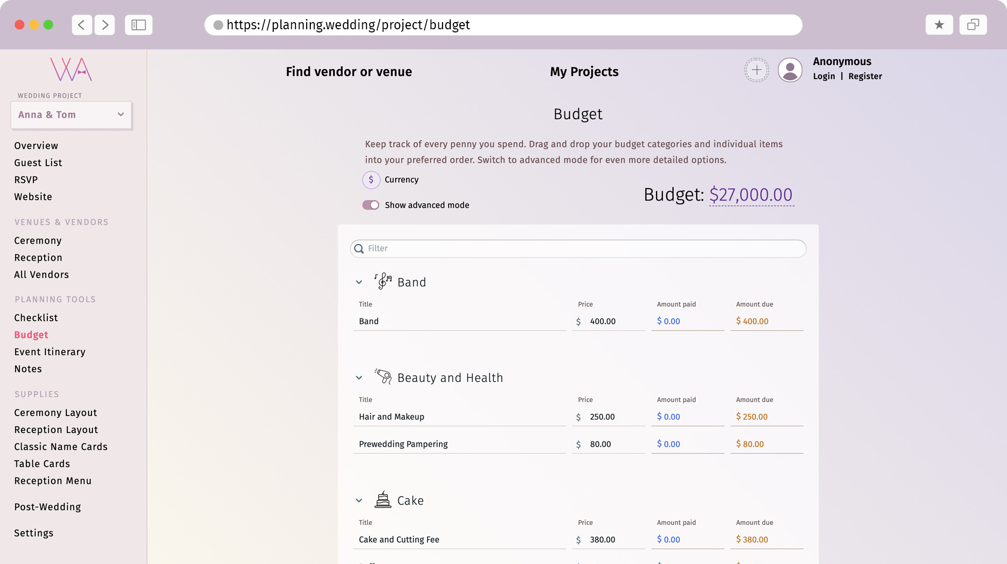 Wedding Budget Breakdown Online Wedding Budget Calculator for Free