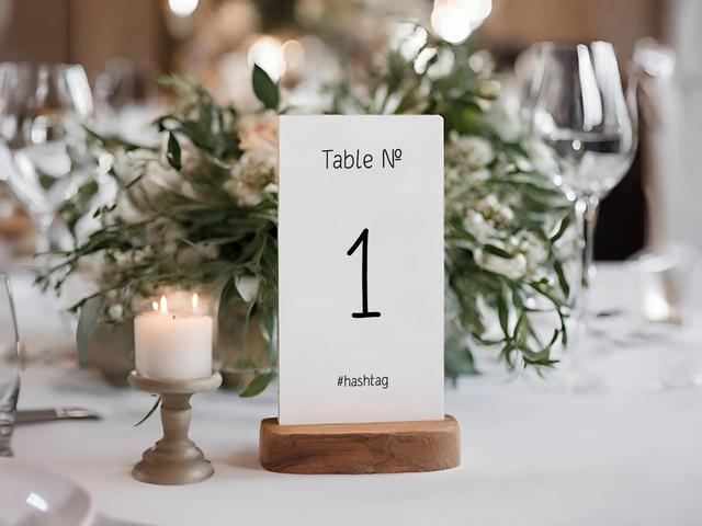 Add a touch of elegance to your event with this beautifully crafted table number display. Paired with soft candlelight and lush greenery, it creates a warm and inviting atmosphere perfect for weddings or sophisticated gatherings. Simplify seating while enhancing your decor with style and charm.