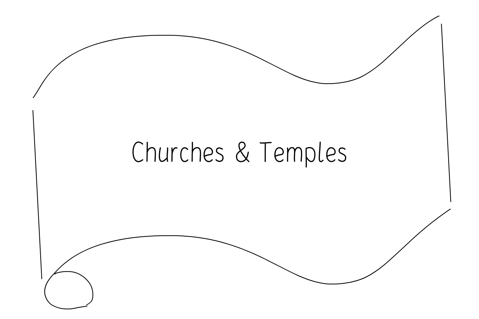 Illustration der Hochzeitskirche und des Tempels