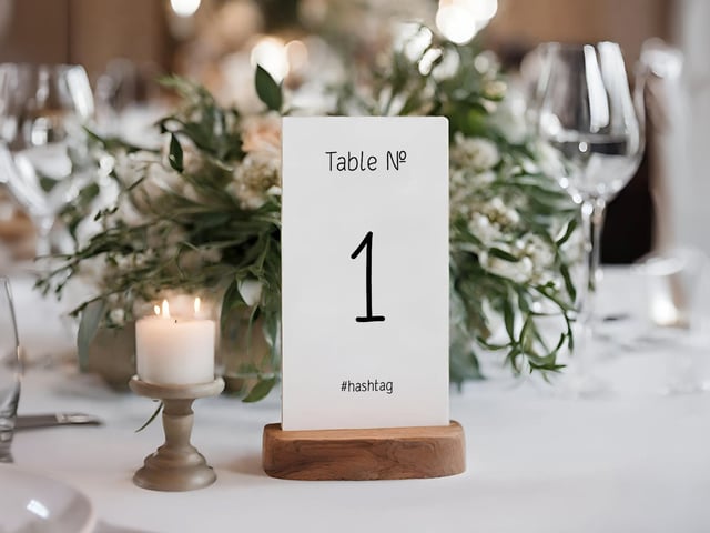 婚礼桌号牌 — 免费可打印模板 | planning.wedding