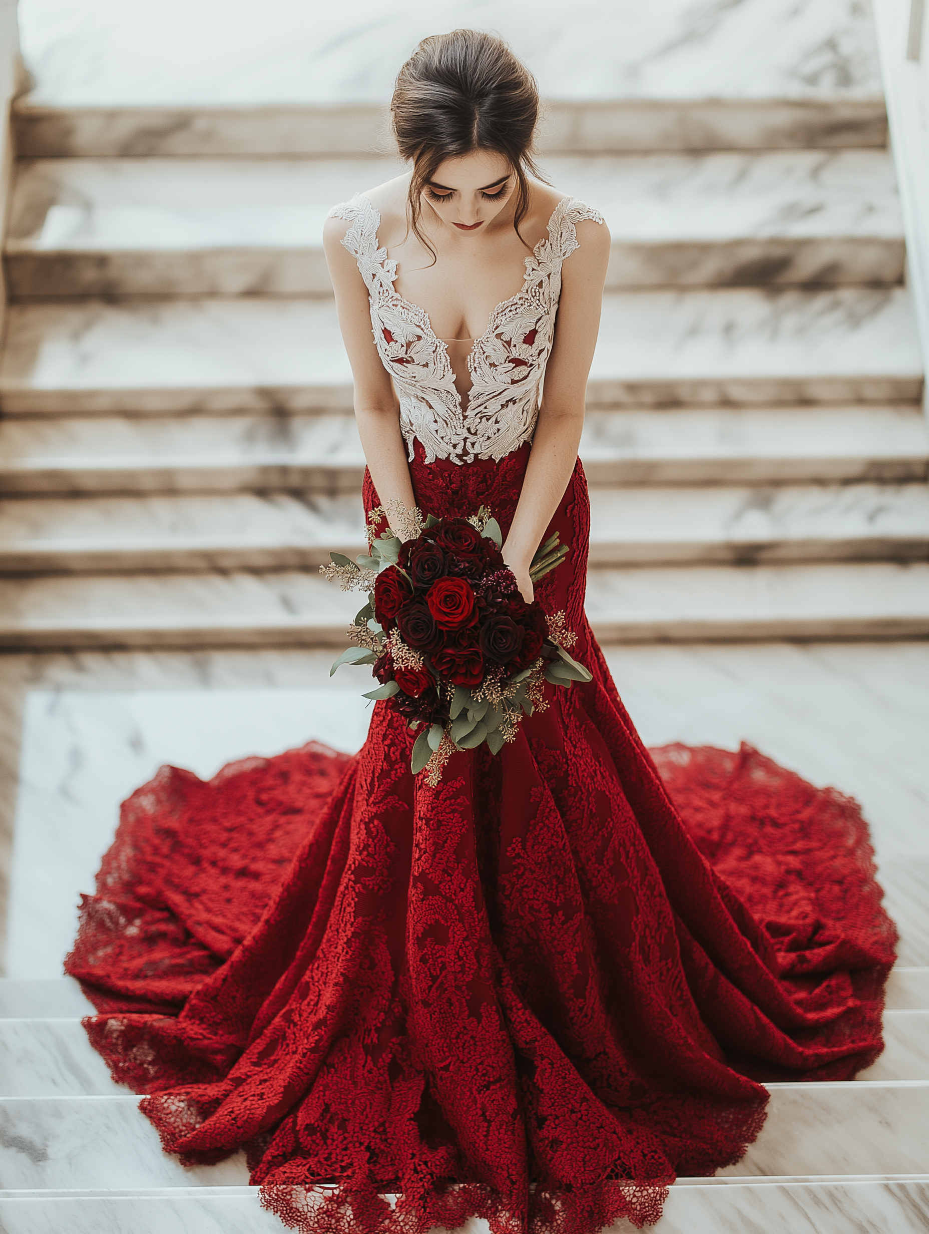 Beautiful Red Wedding Dresses Gowns with Stunning Necklines Fashion