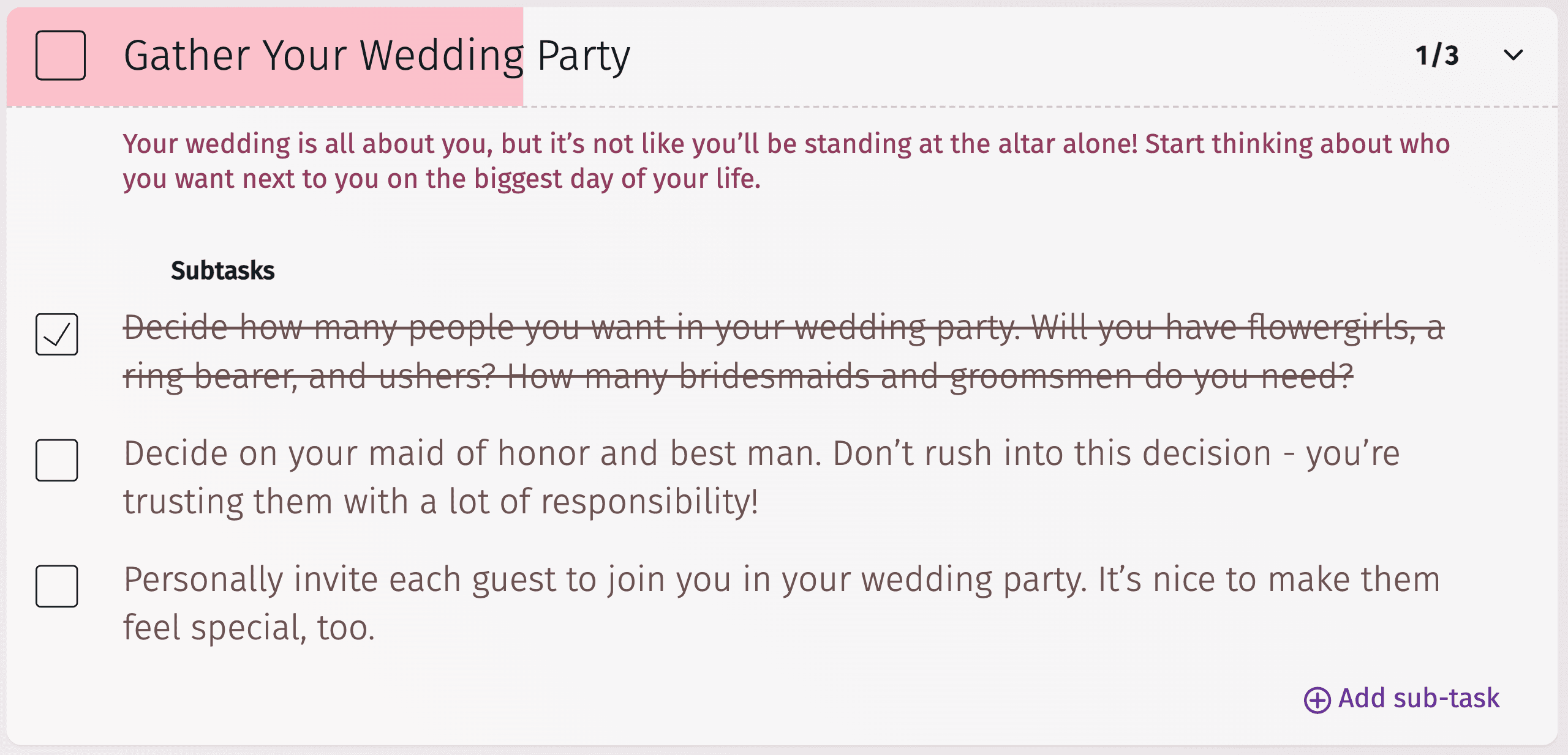 Interface of wedding song checklist