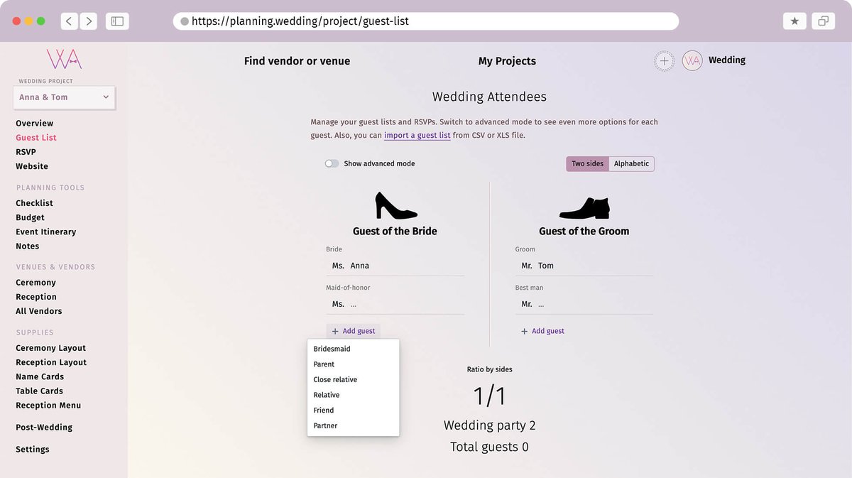 how to make a wedding guest list