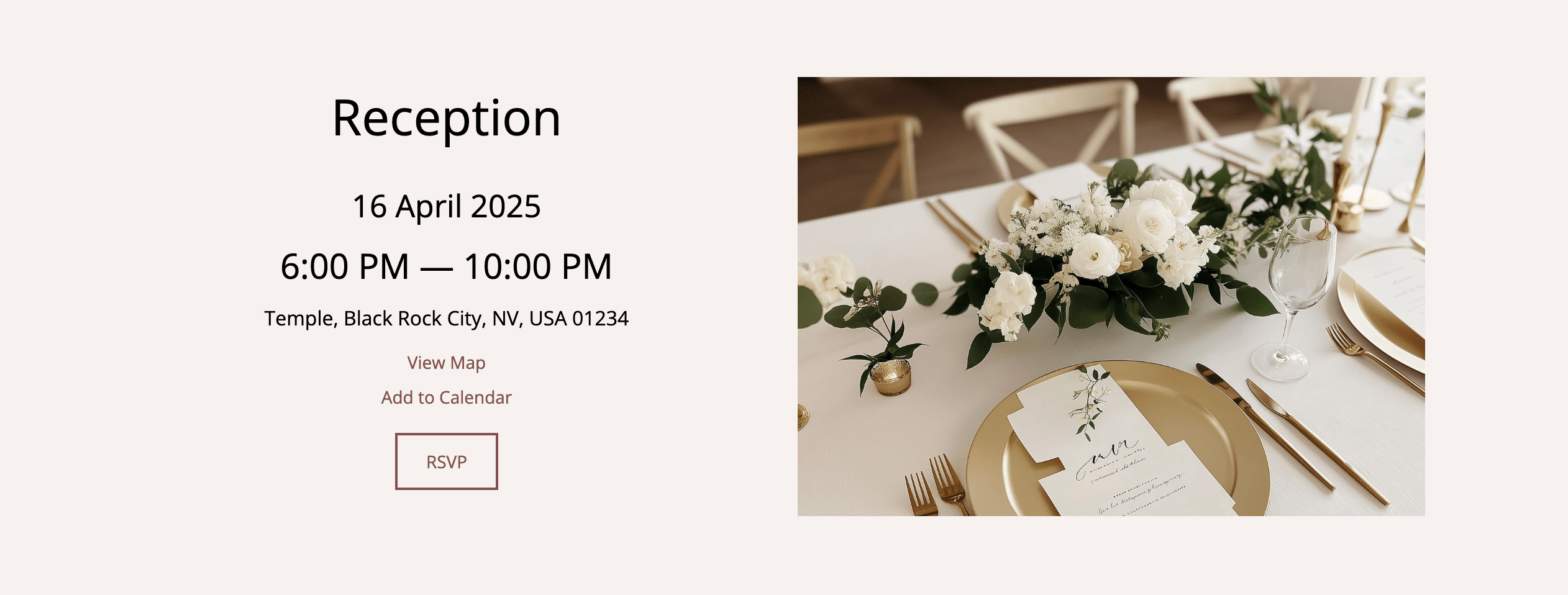 Displaying an interactive digital RSVP form for a wedding