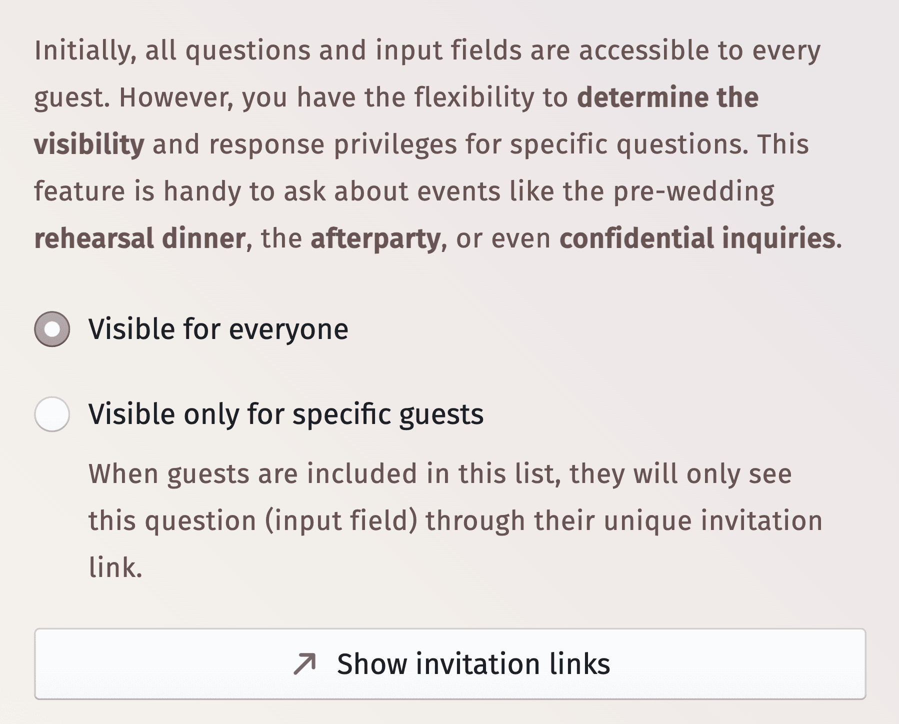 Guest submitting a digital RSVP through a wedding website