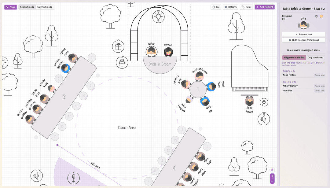 Use Wedding Seating Chart Maker