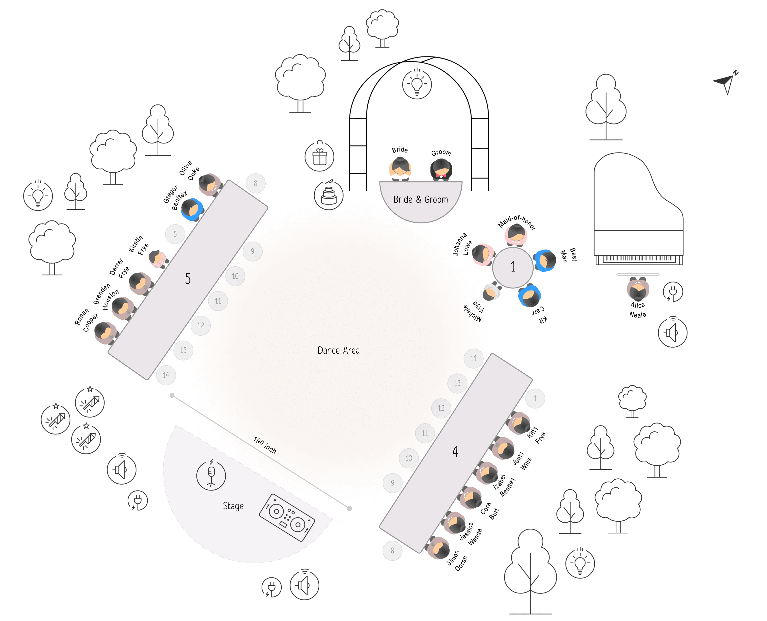 Template of table seating chart