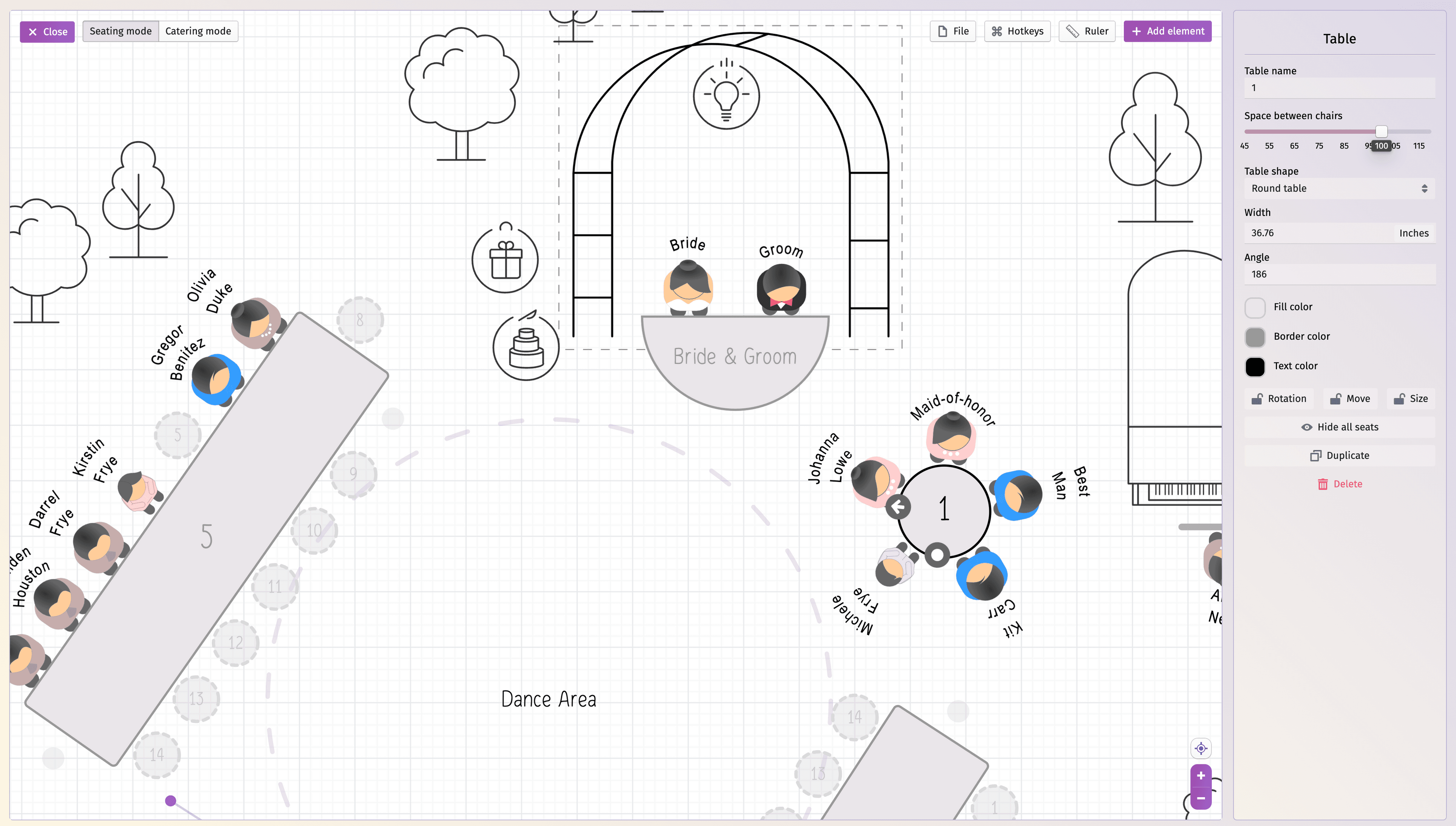 웨딩 좌석 배치도 도구