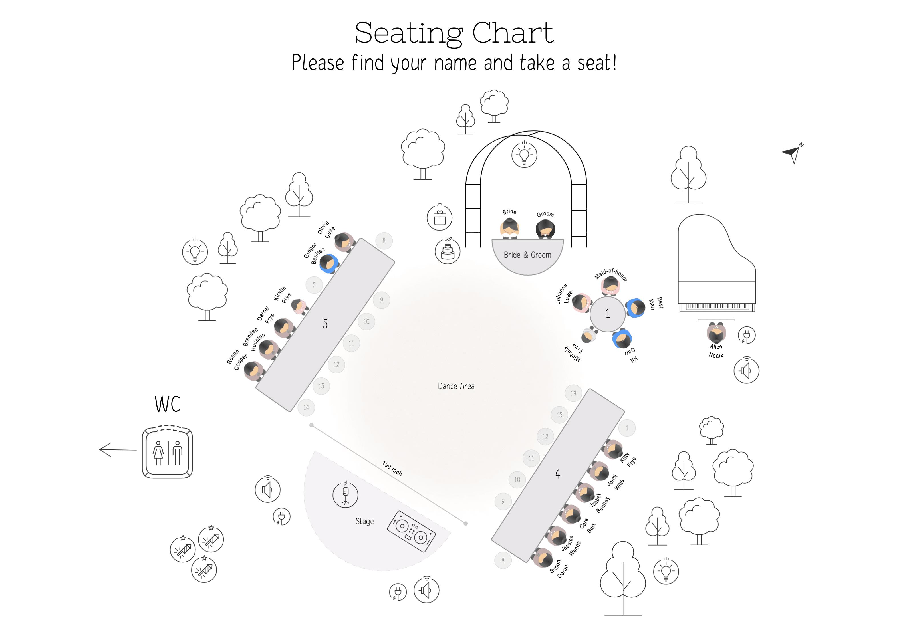 Template of seating chart tool