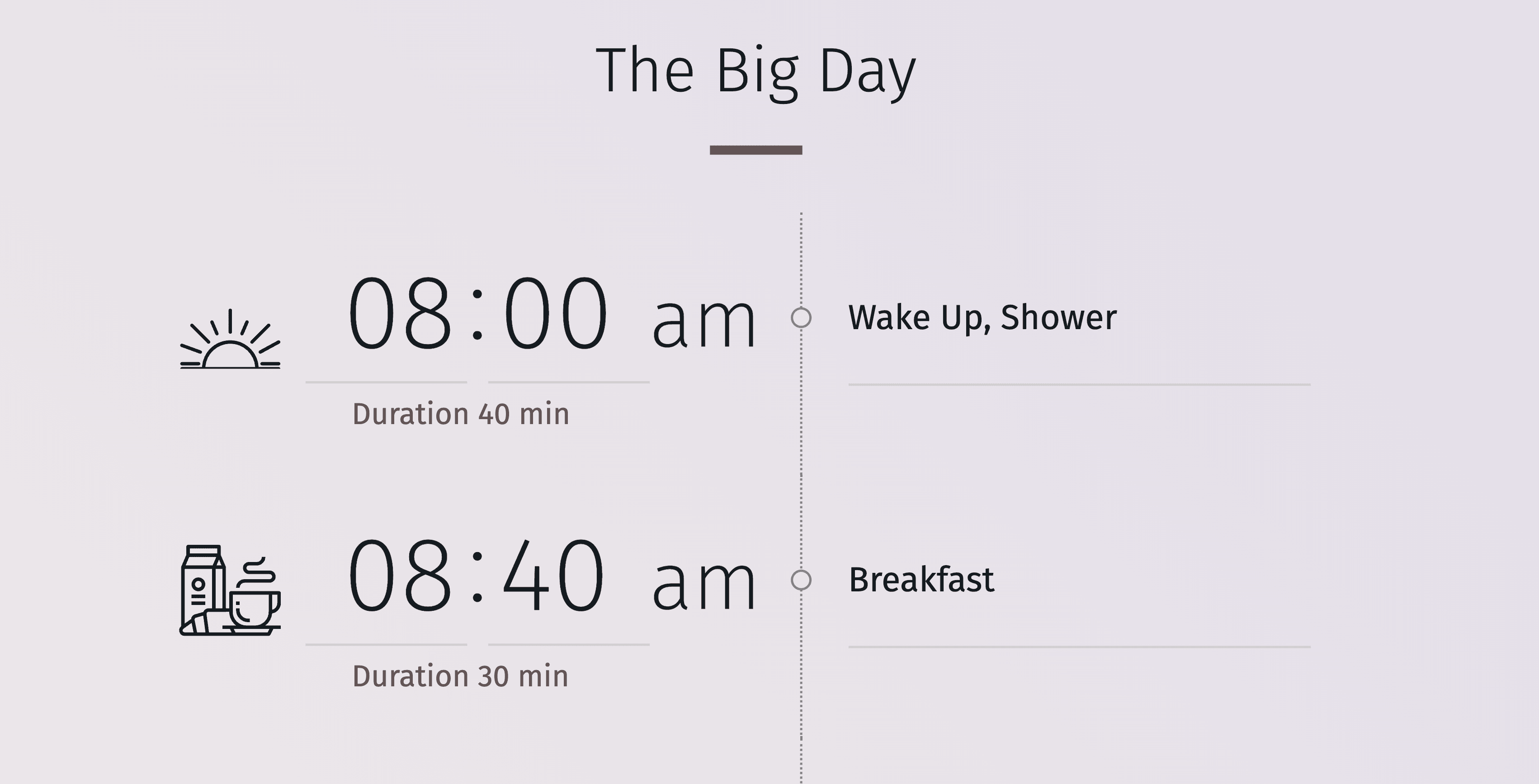 Illustration of a structured timeline for a wedding ceremony, showing key moments.