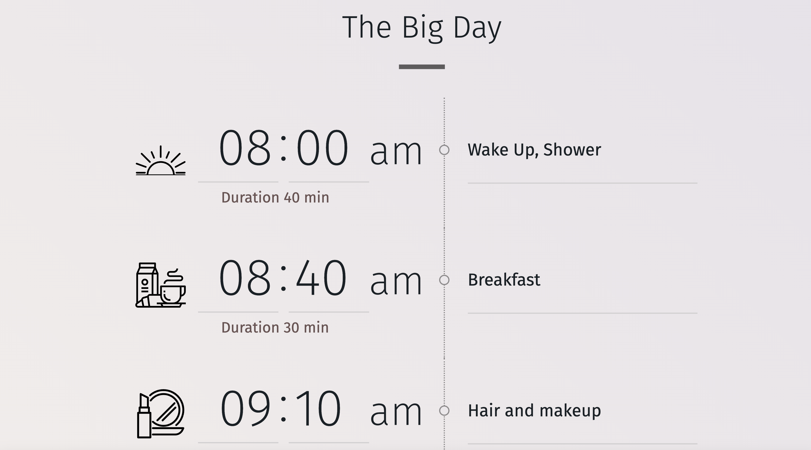 Wedding Day Timeline for a 1pm Ceremony