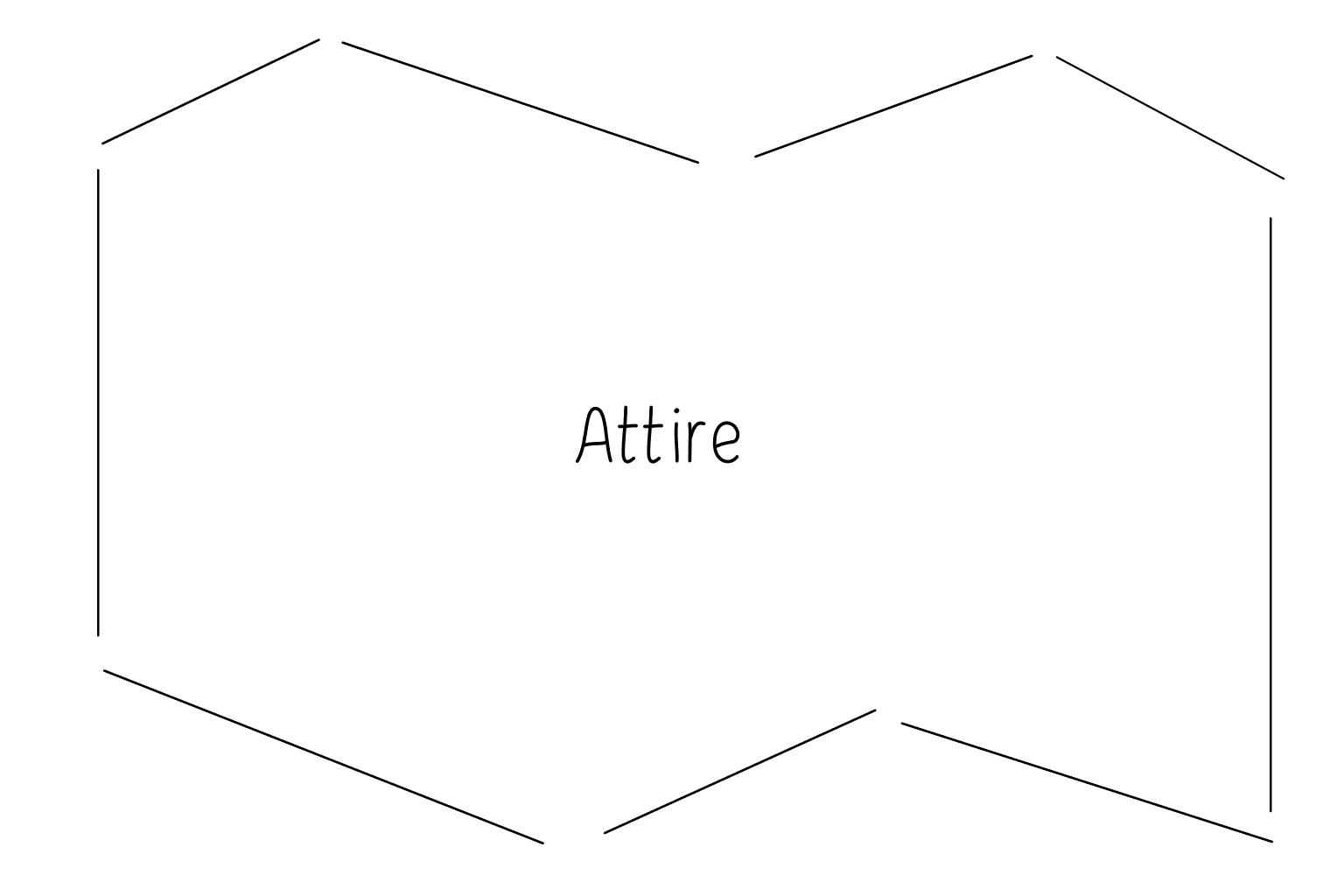 Illustrazione di abiti per ospiti di nozze