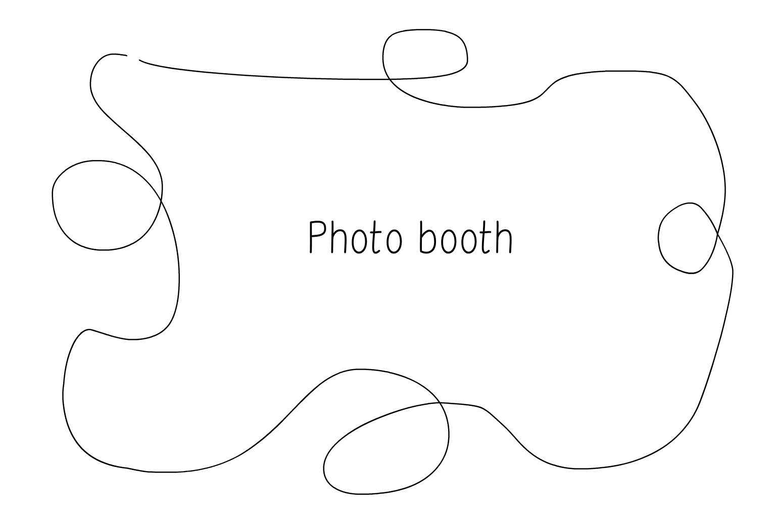 Aquarell Illustration der Hochzeit Photo Booth mit Fotokamera