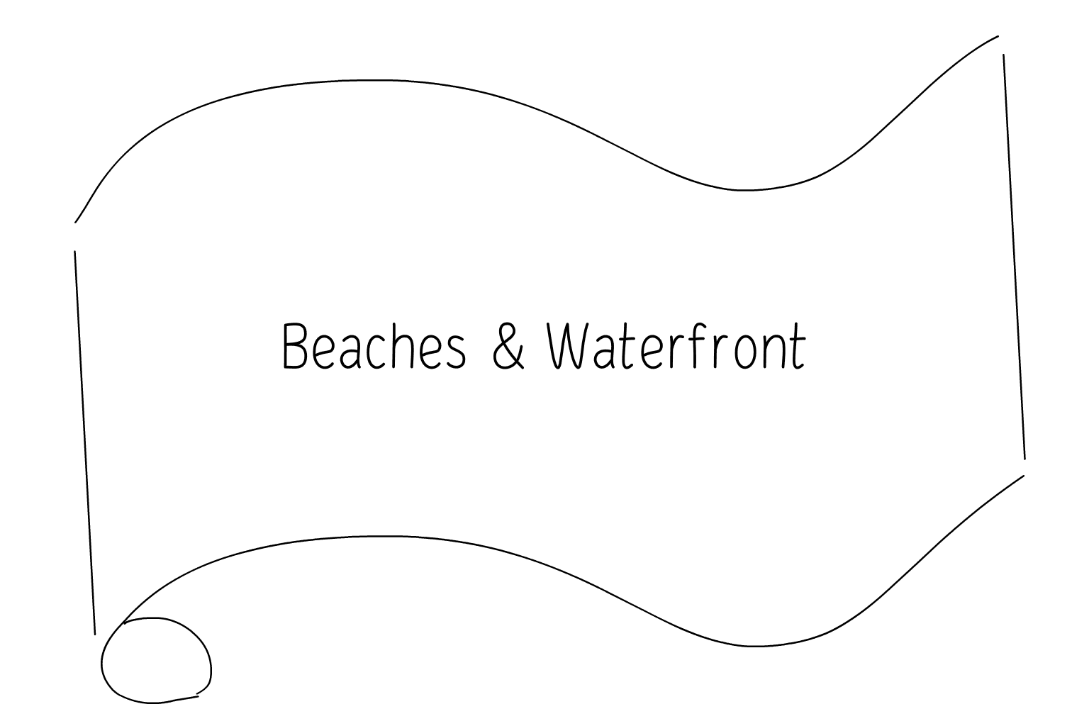 Illustration einer Hochzeitslocation am Strand und am Wasser