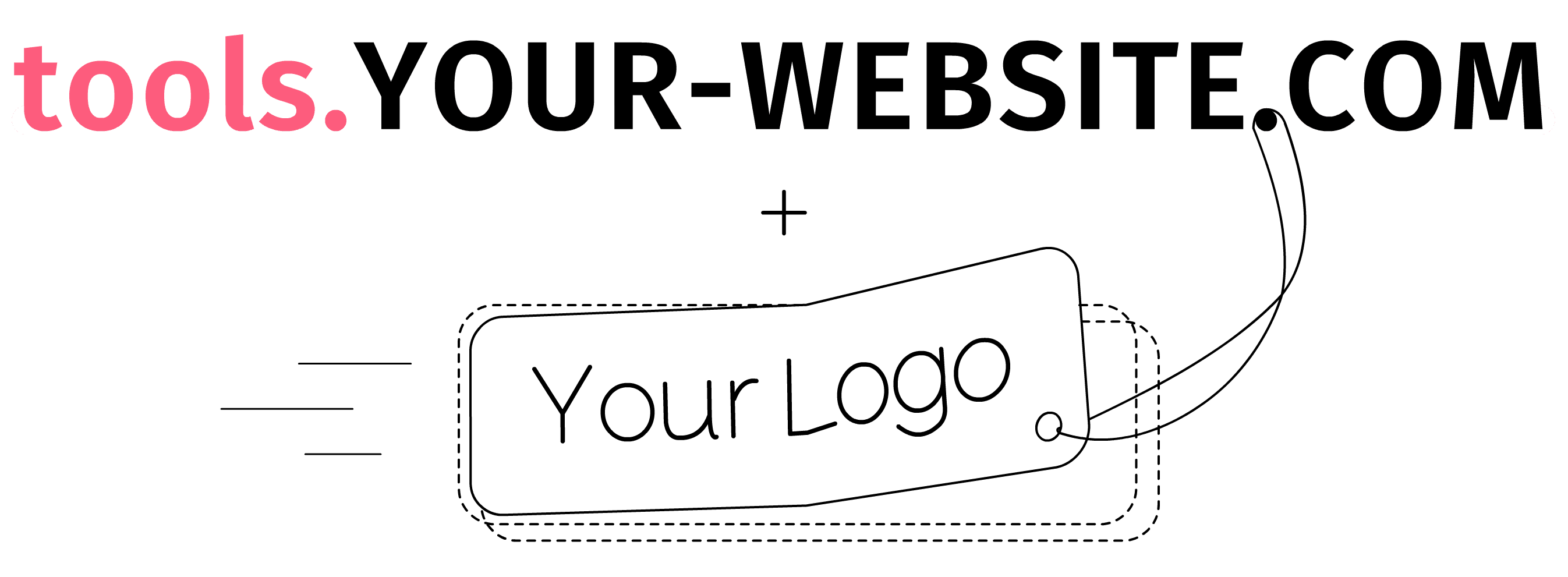 Ligação de ilustração com subdomínio de integração de marca branca e logótipo