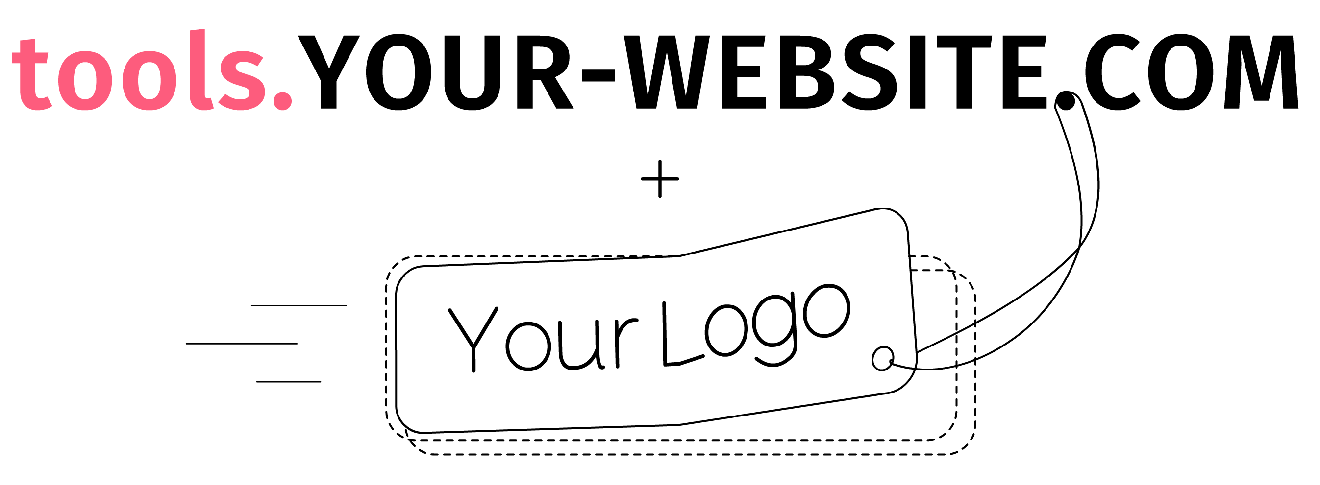 Ilustracija povezave s poddomeno white-label integracije in logotipom