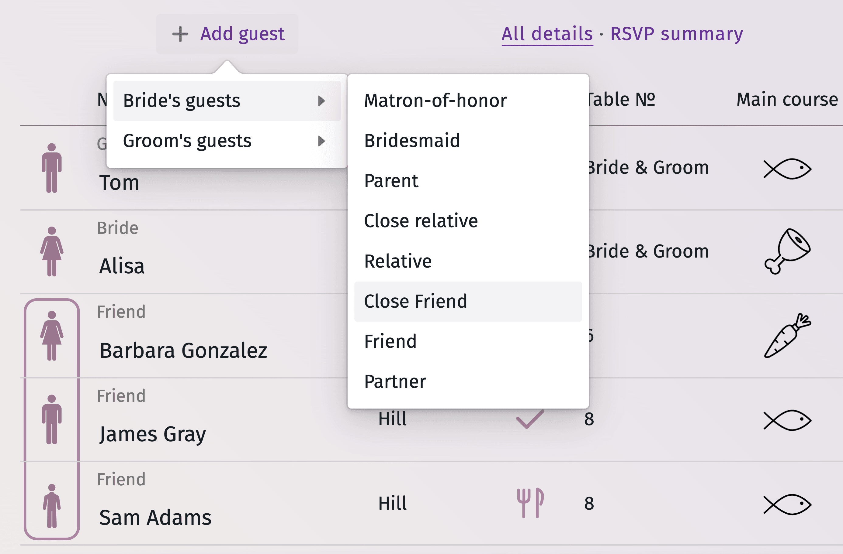 Visual representation of the seamless integration between guest list management and other wedding planning modules within a comprehensive application