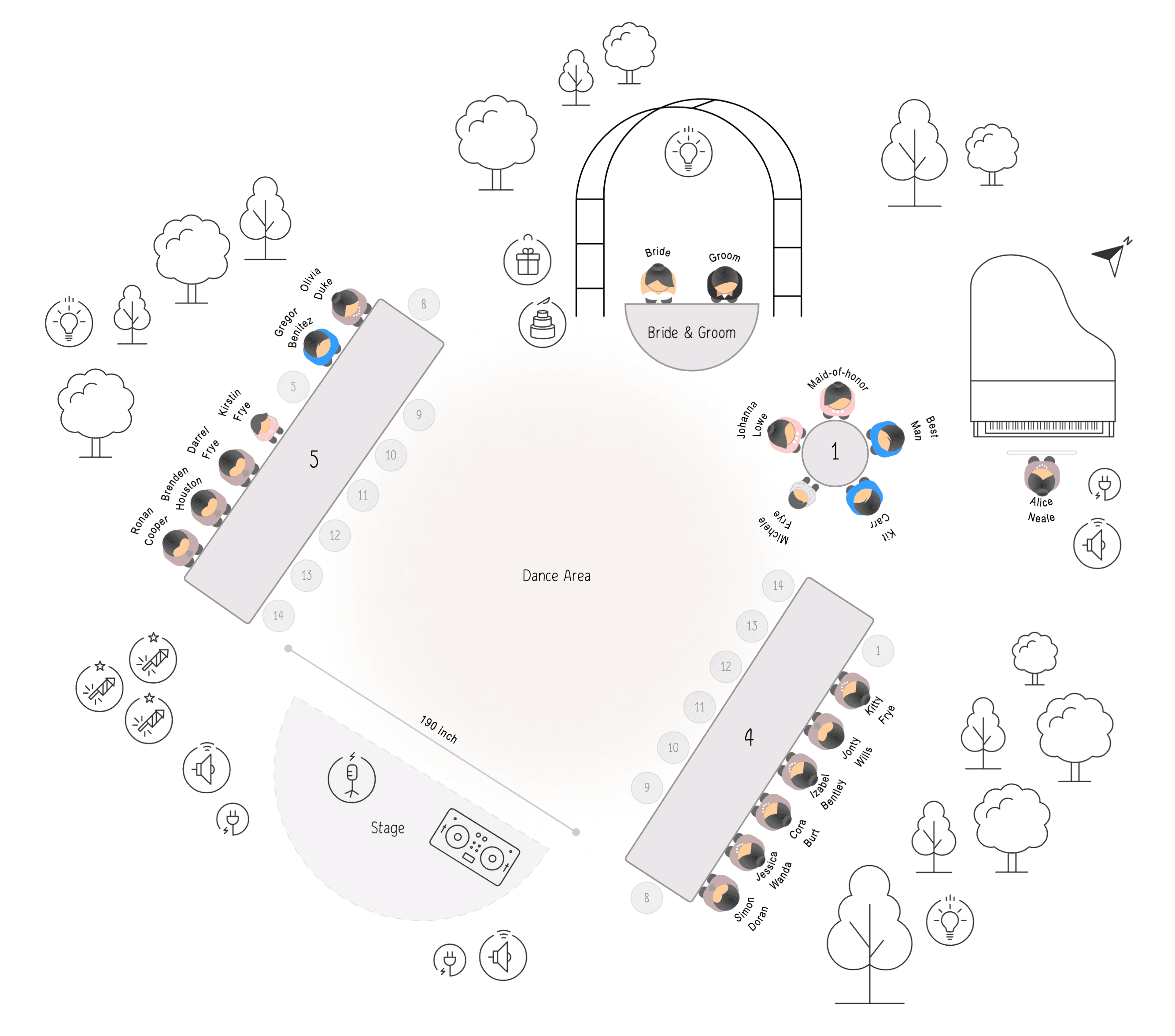 Template of seating chart application