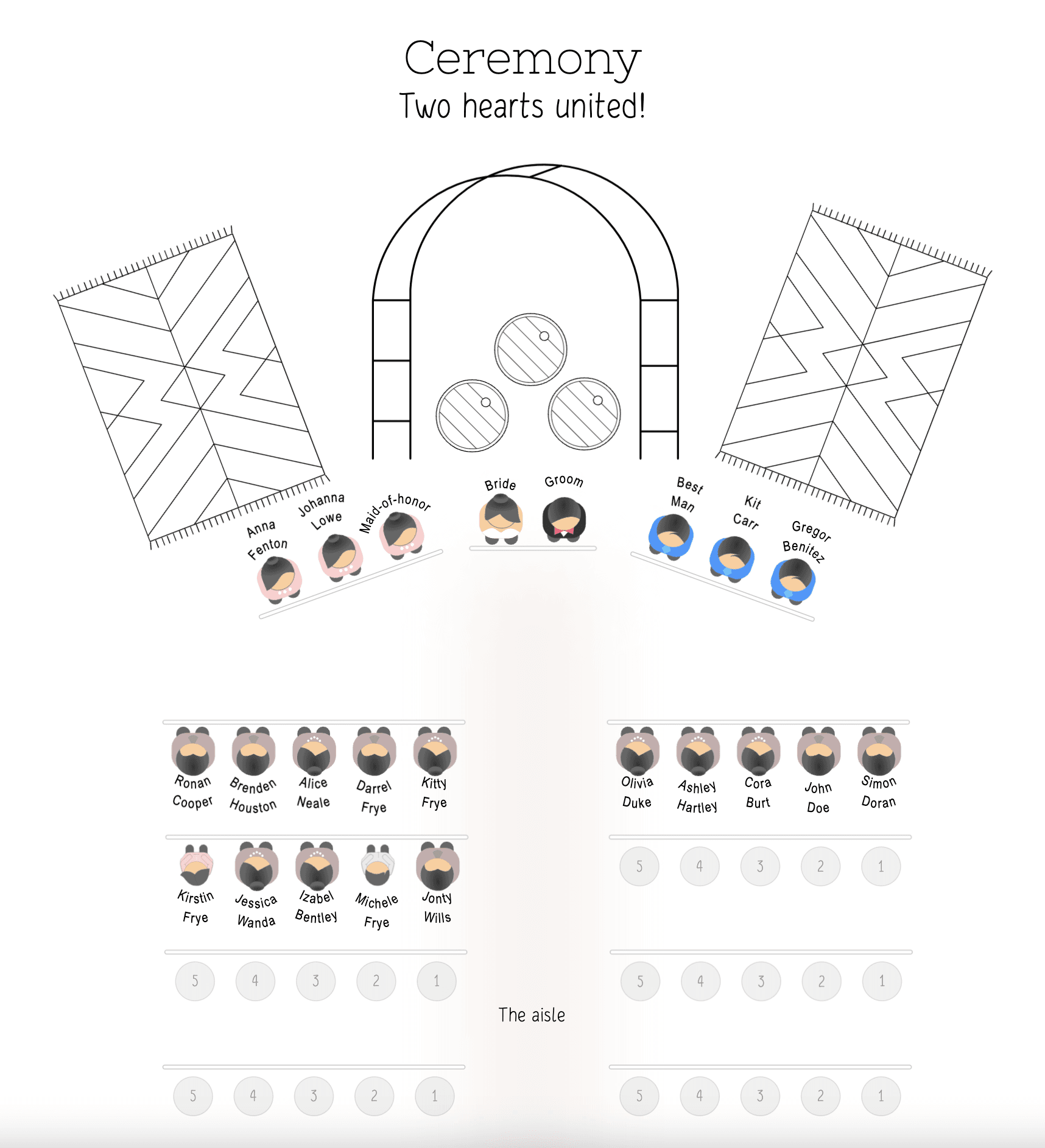 Illustrazione layout cerimonia