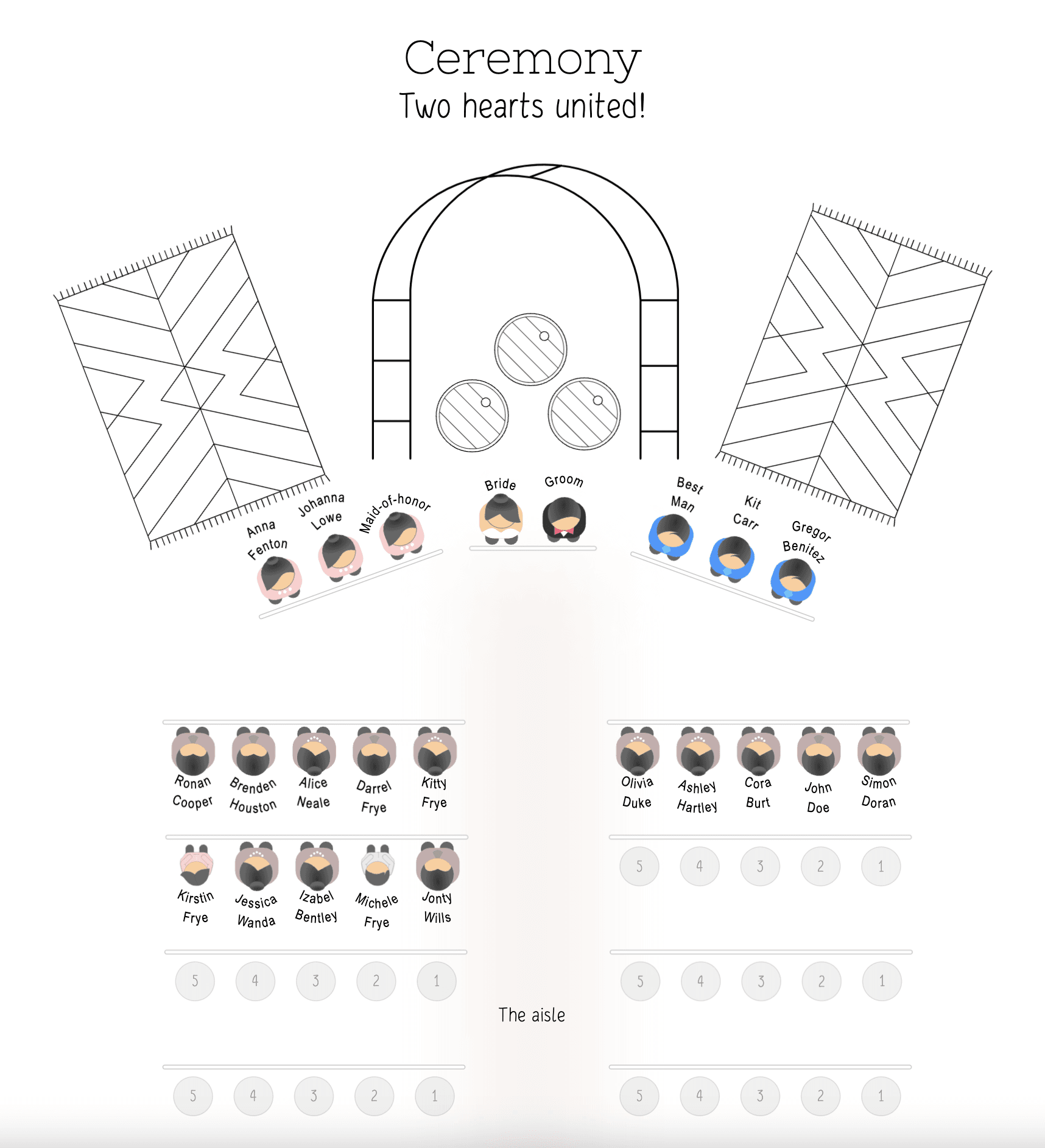 Illusztráció szertartás elrendezése