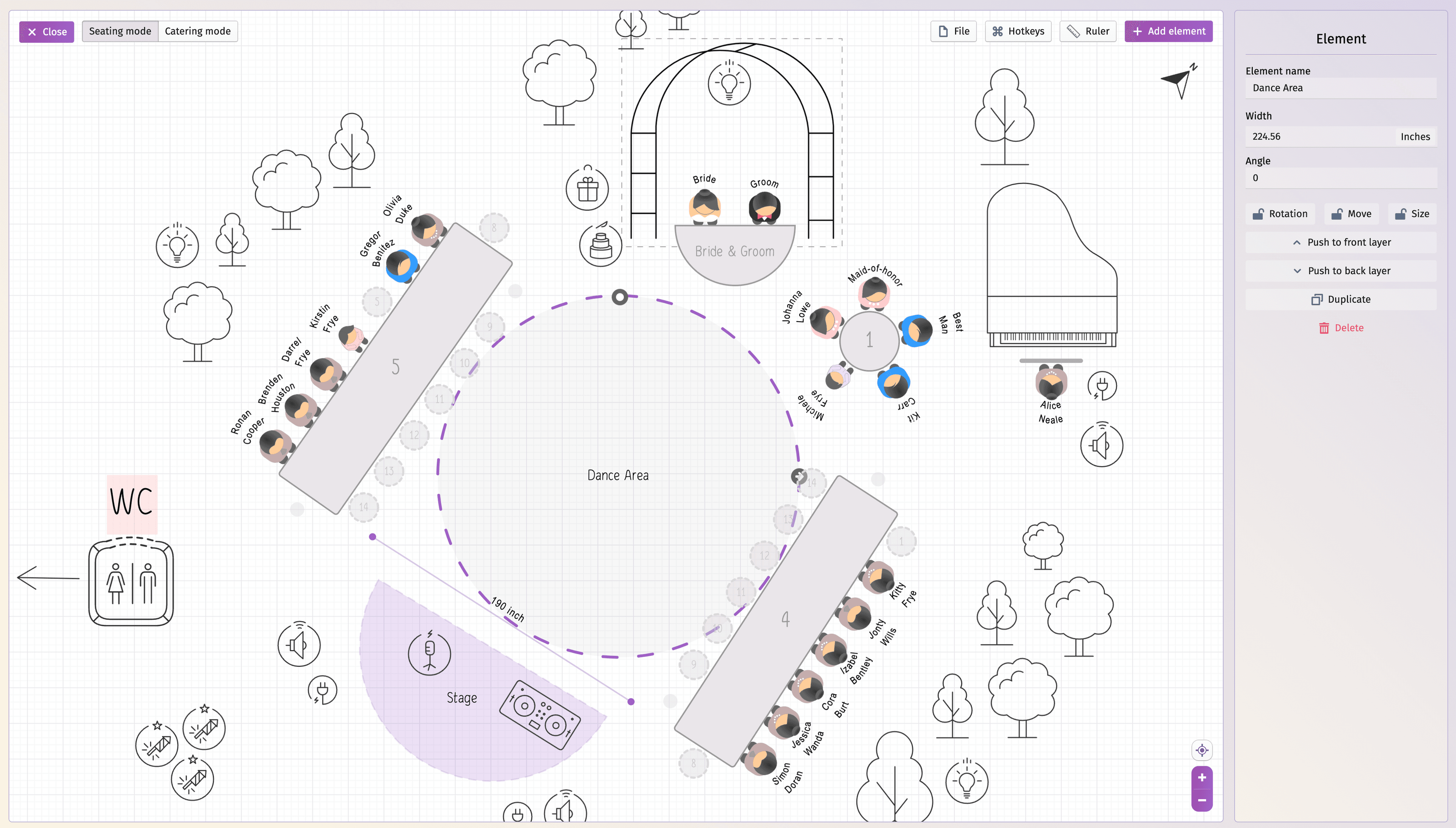 Graficul de scaune de nuntă imprimabil