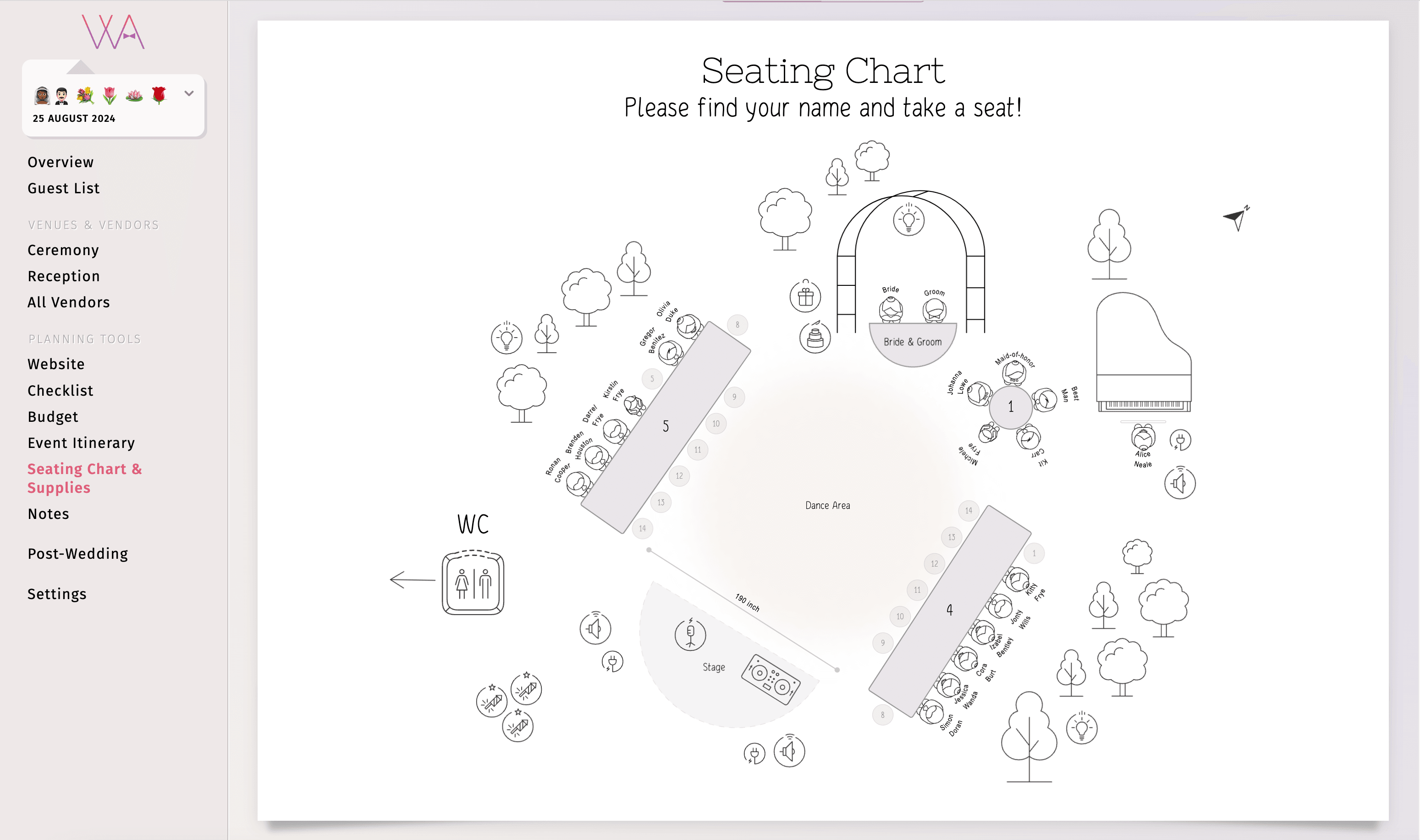 Modèle de plan de table