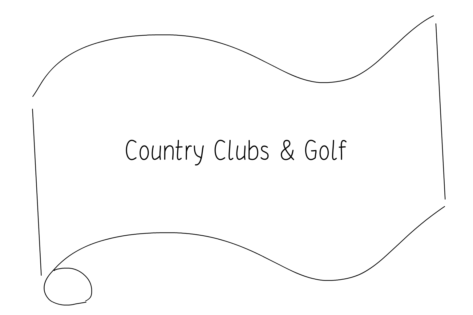 Ilustrácia svadobného country klubu a golfu