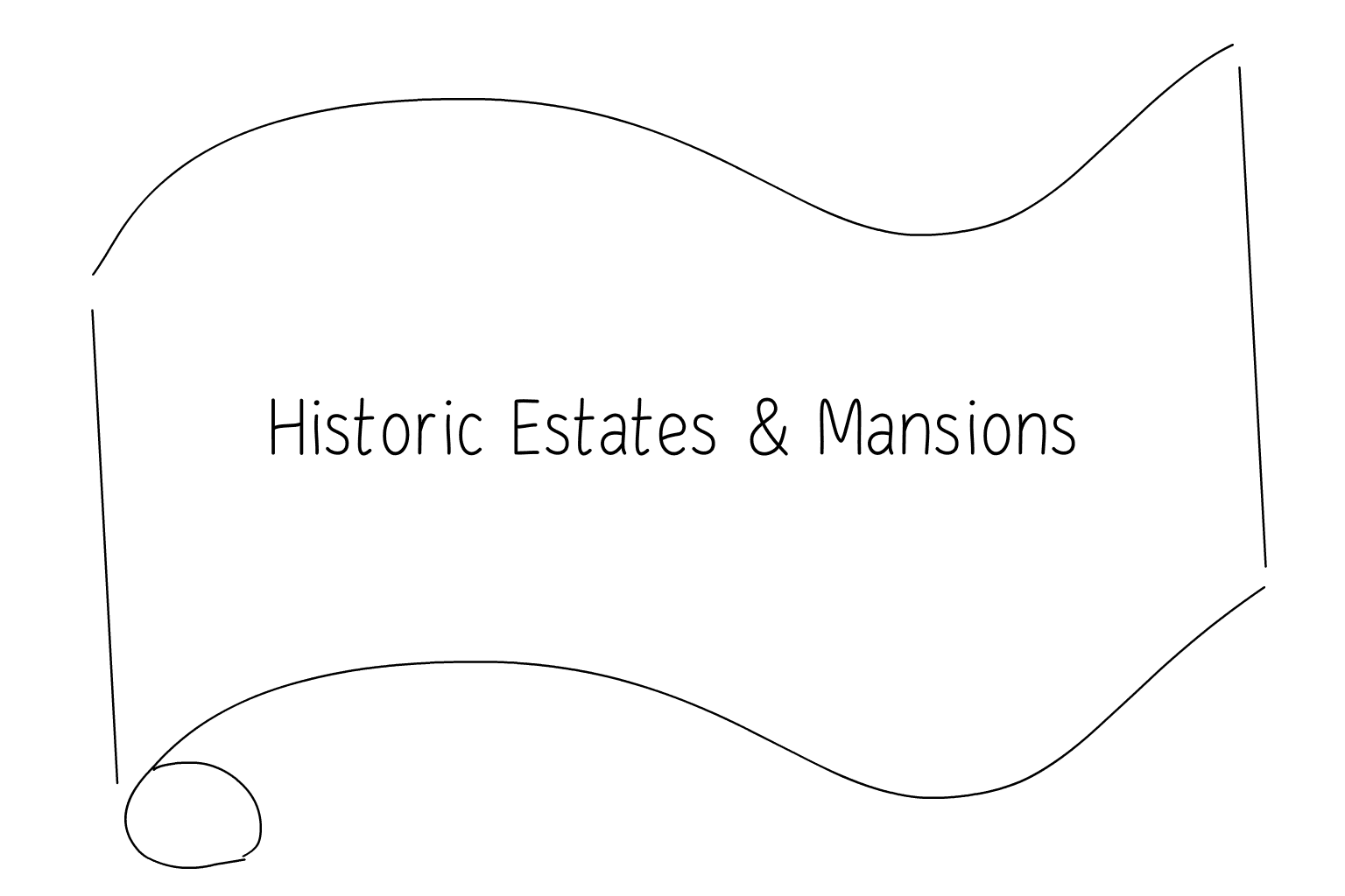 Illustration of wedding historic estates and mansion
