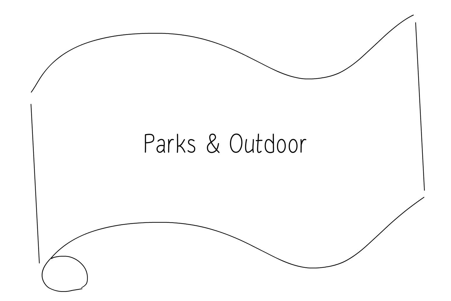 Ilustrácia svadobných parkov a exteriérov
