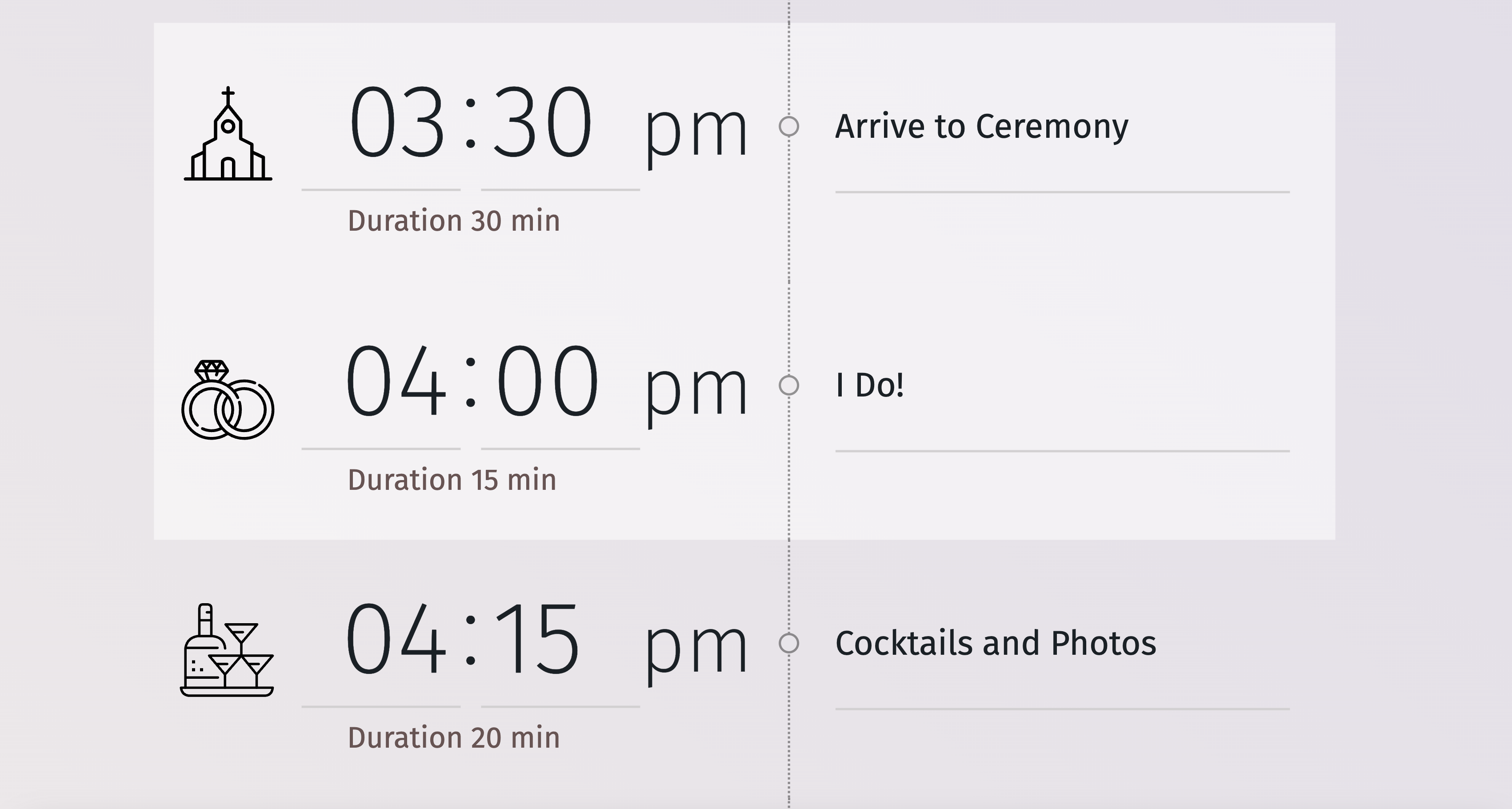 Wedding Reception Timeline Example: What, Where & When