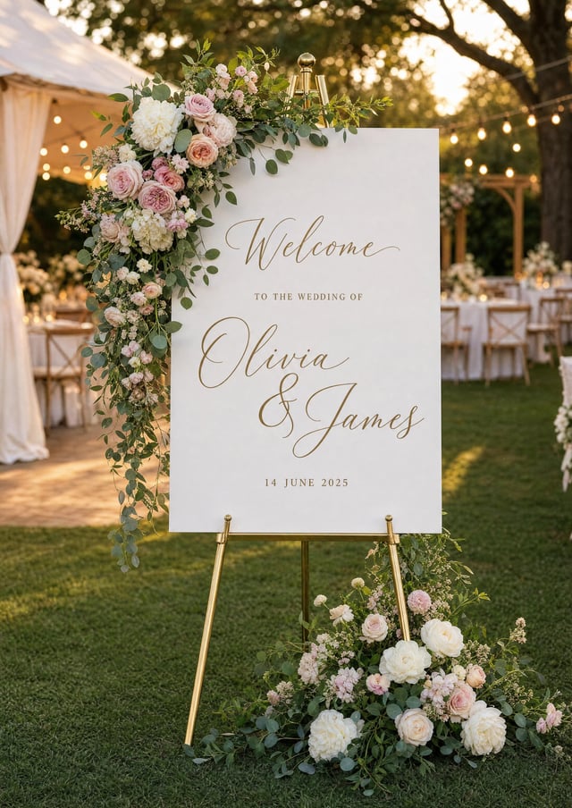 婚礼迎宾牌 — 免费、可编辑、可直接打印 | planning.wedding